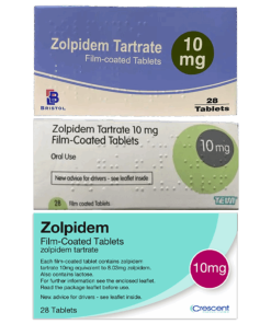 Zolpidem Tartrate 10mg tablets used for short-term treatment of insomnia and sleep disorders